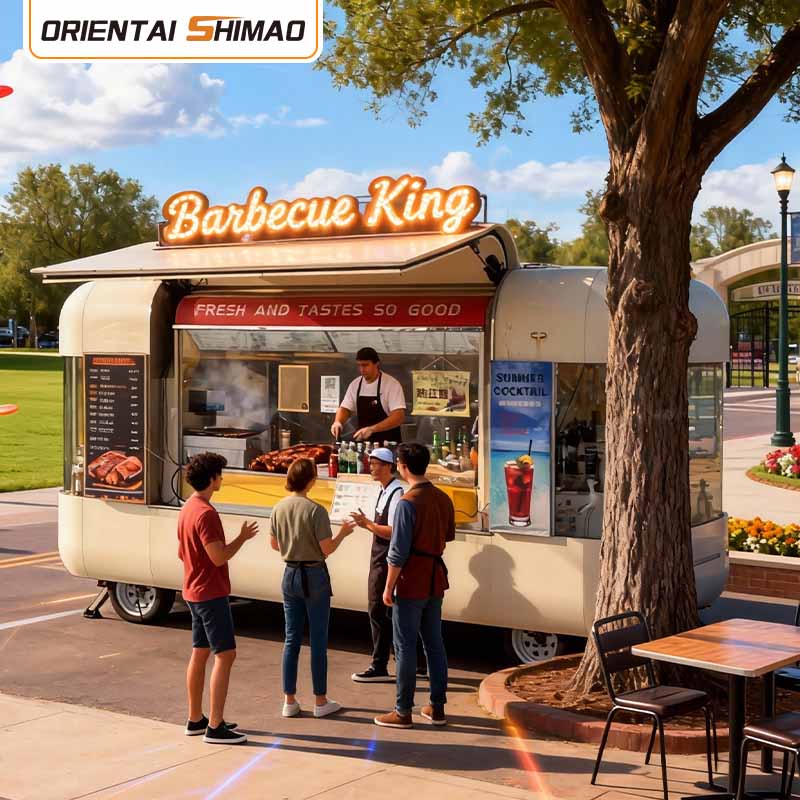 รถเข็นฮอทดอก ขาตั้งฮอทด็อก แผงขายอาหารจานด่วน การจัดเลี้ยง รถพ่วงอาหารข้างถนน รถบรรทุกอาหารเพื่อการพาณิชย์