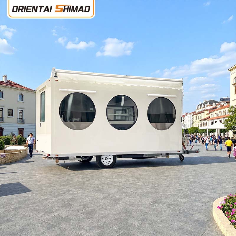 รถเข็นอาหารทรงสี่เหลี่ยมมีล้อ